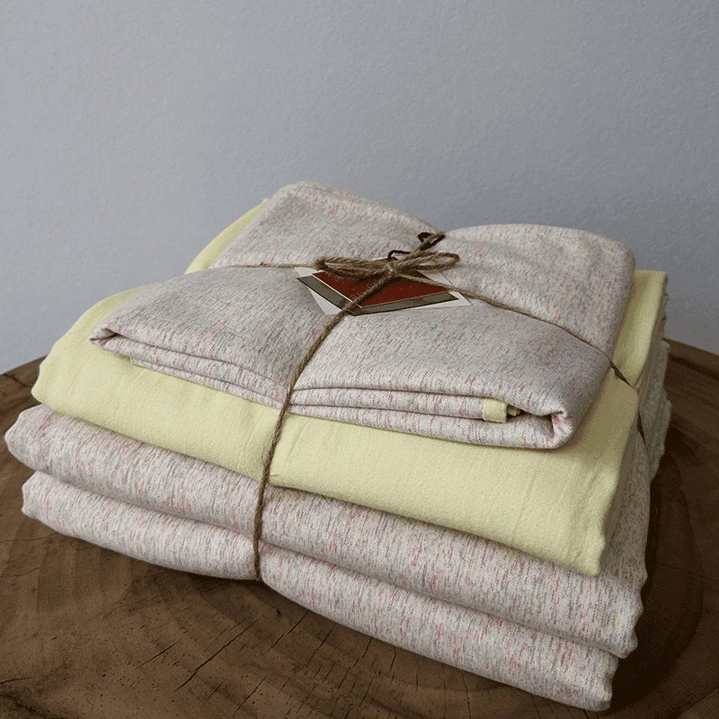 Throw Blanket Set Quilted Cotton-Linen Breathable Three-Piece