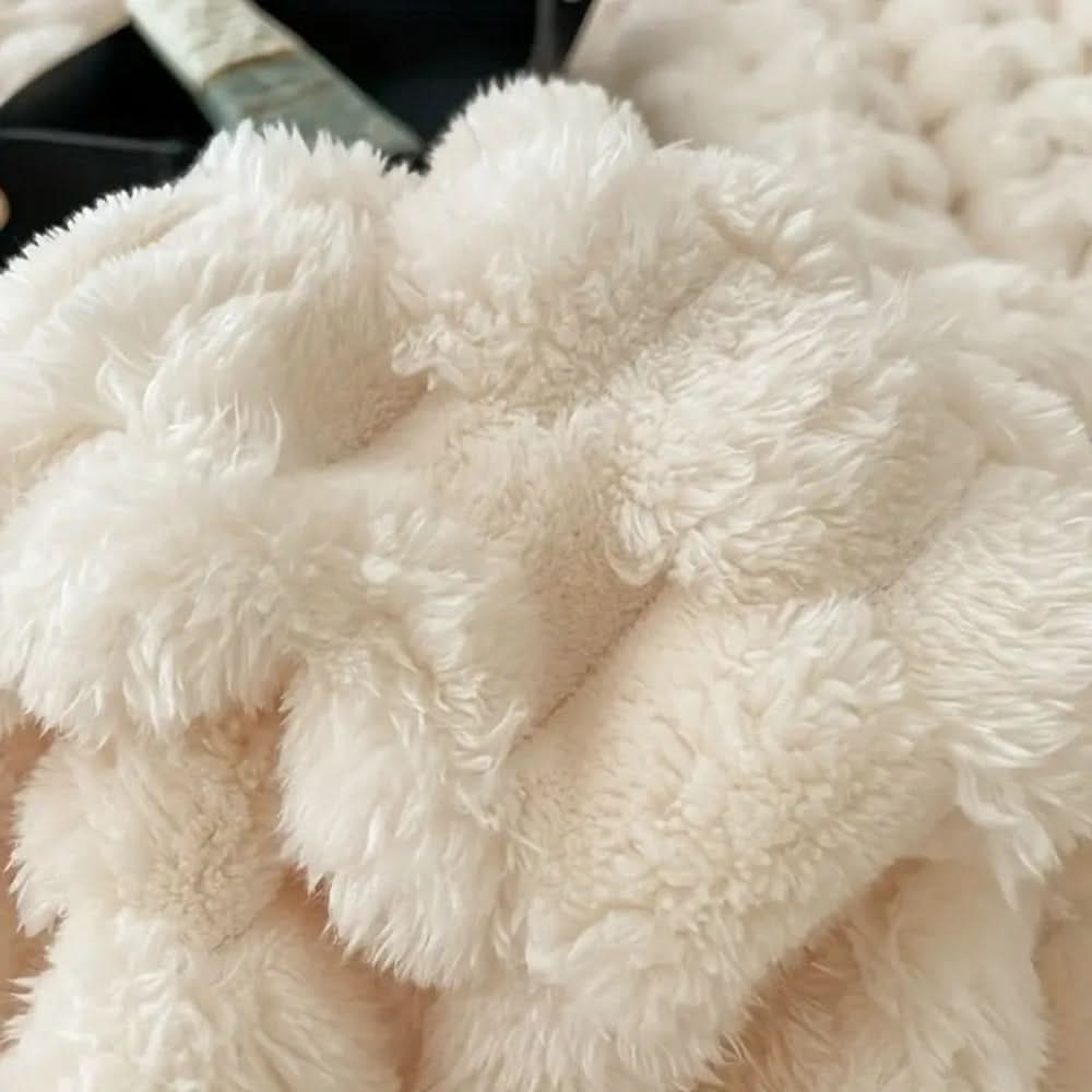 Throw Blanket Textured Sherpa Fleece Machine Washable