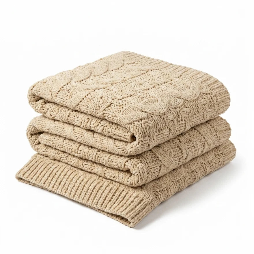Throw Blanket Woven Textured Lightweight Machine Washable