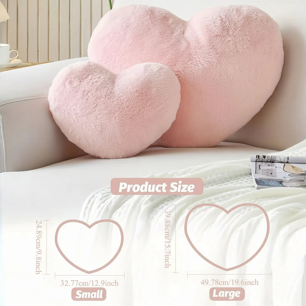 Throw Pillow Heart-Shaped Deep Plush Structured Fill