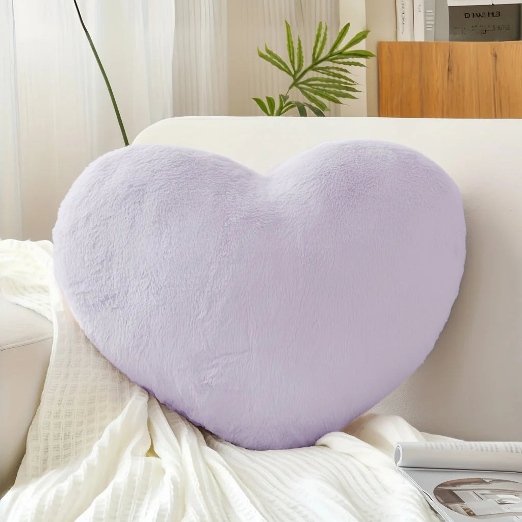 Throw Pillow Heart-Shaped Deep Plush Structured Fill