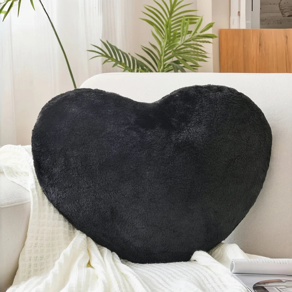 Throw Pillow Heart-Shaped Deep Plush Structured Fill