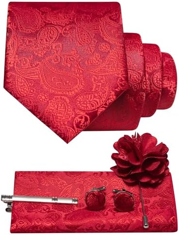 Tie Set Paisley Pattern 5-Piece Woven Polyester