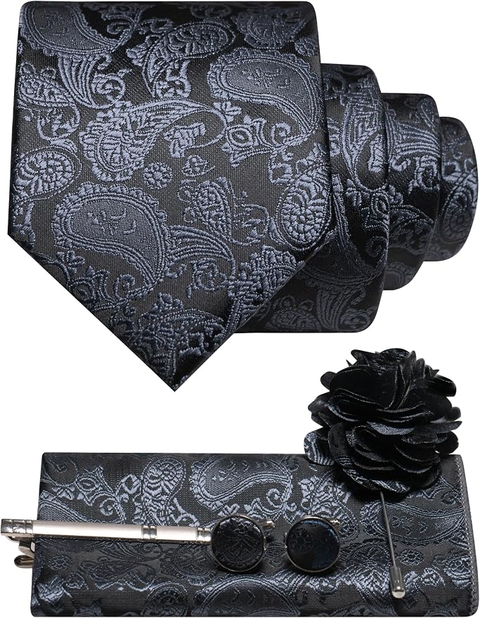 Tie Set Paisley Pattern 5-Piece Woven Polyester