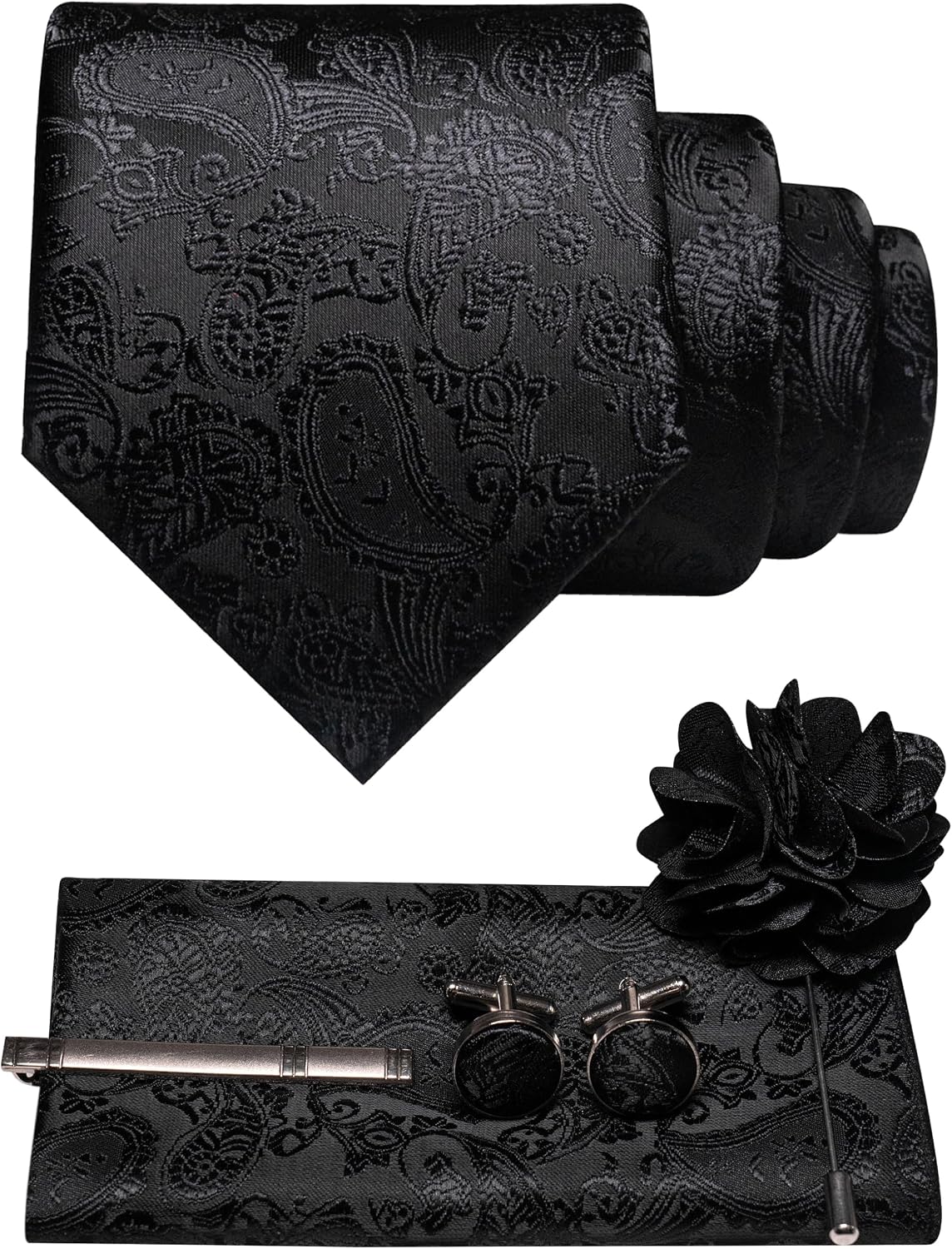 Tie Set Paisley Pattern 5-Piece Woven Polyester