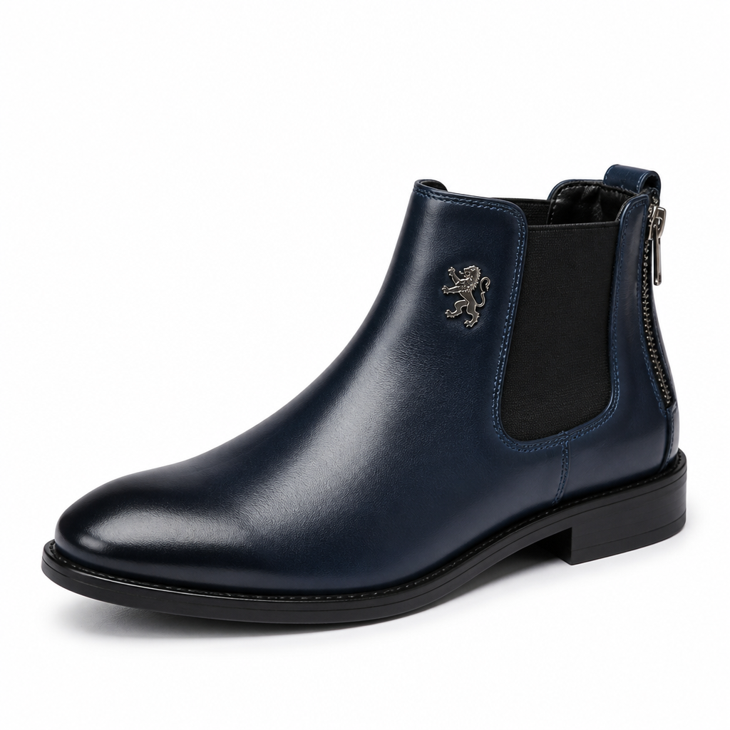 Timeless Lion Emblem Chelsea Boots (Side Zipper)