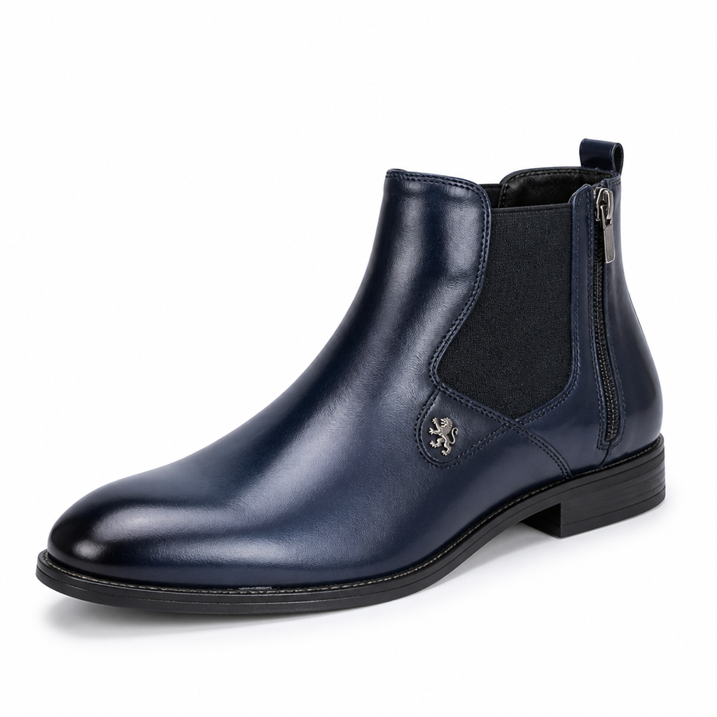 Timeless Lion Emblem Chelsea Boots (Side Zipper)