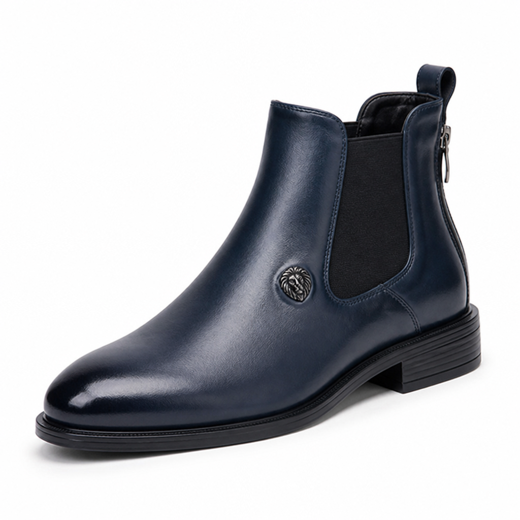 Timeless Lion Emblem Chelsea Boots (Side Zipper)