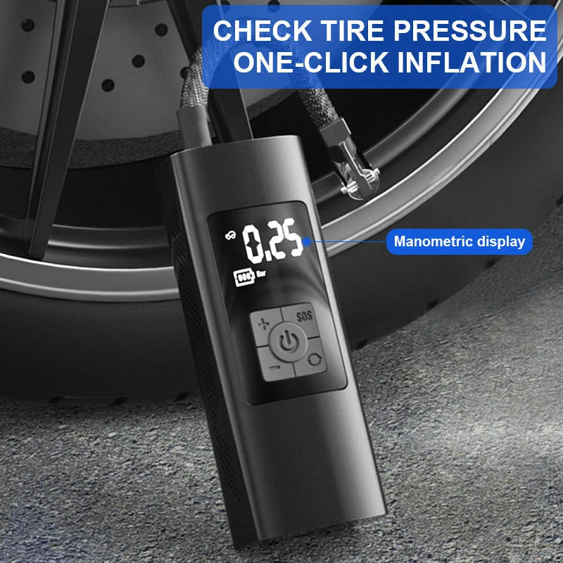 Tire Inflator Cordless 150 PSI LCD Display Automatic Shutoff