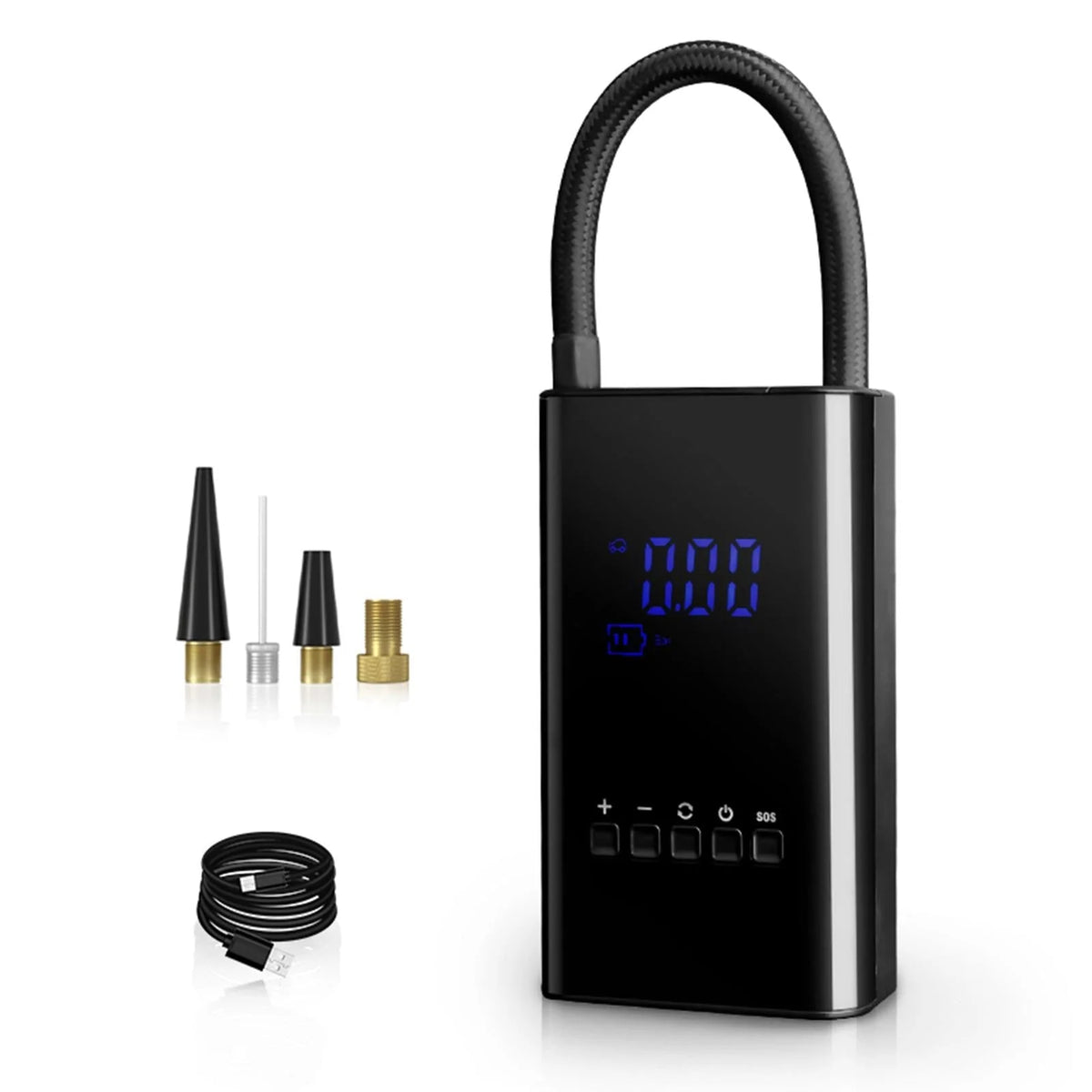Tire Inflator Portable 150 PSI LED Display 12V Rechargeable Battery