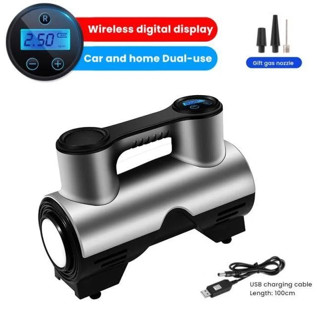 Tire Inflator Portable Auto Shutoff LED Light