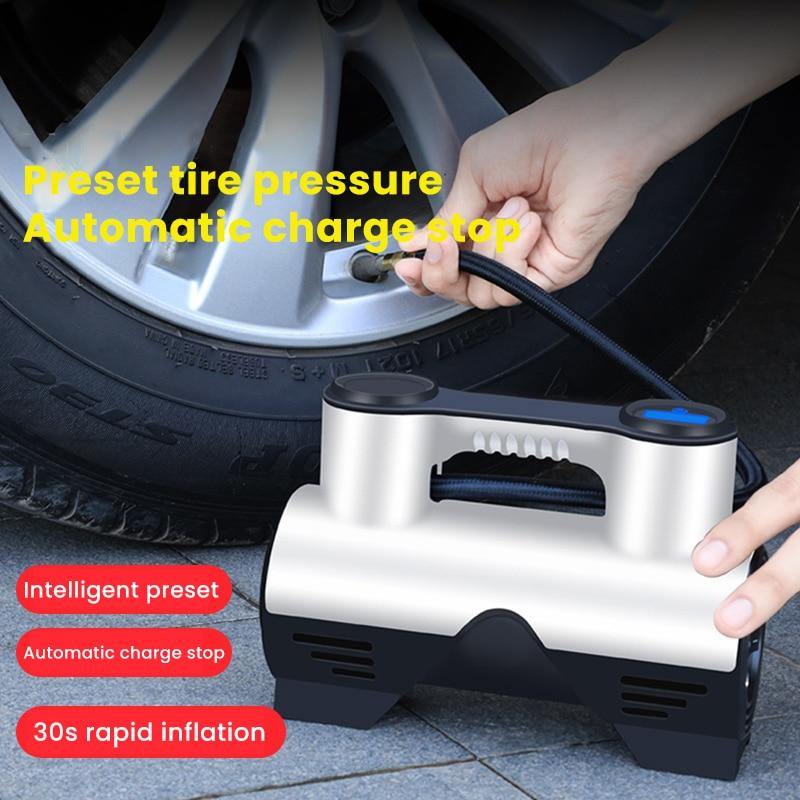 Tire Inflator Portable Auto Shutoff LED Light