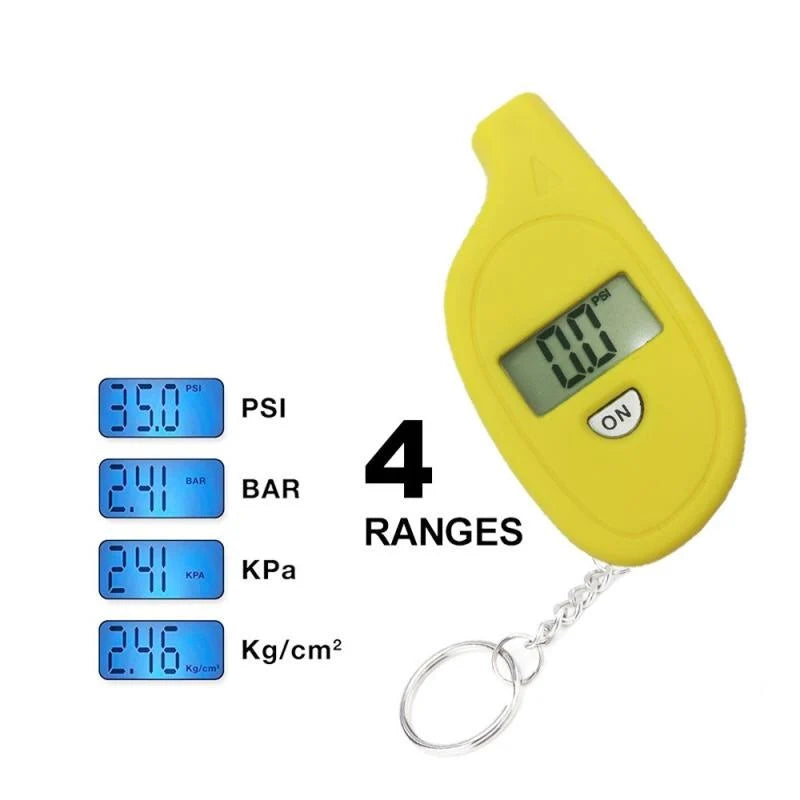 Tire Pressure Gauge Digital LCD Display Keychain Design