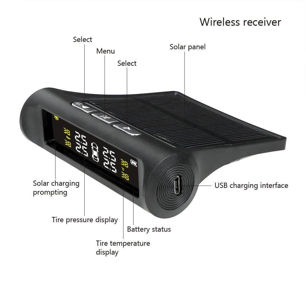 Tire Pressure Monitoring System Solar Powered Wireless Sensors