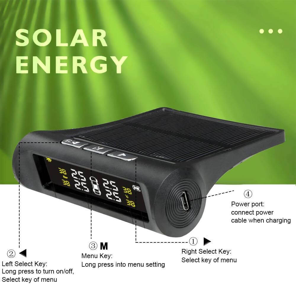 Tire Pressure Monitoring System Solar Powered Wireless Sensors