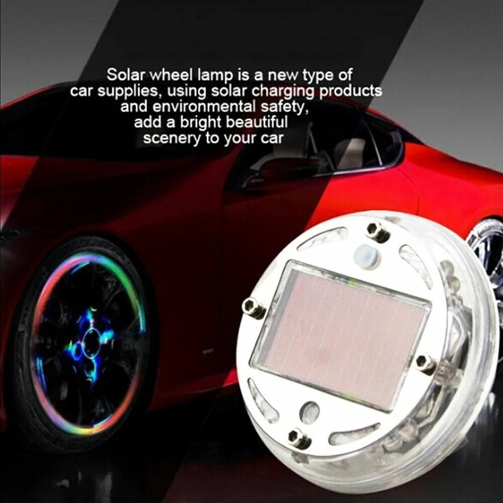Tire Valve Cap Lights Solar-Powered Color-Changing LEDs