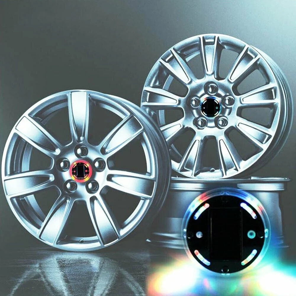 Tire Valve Cap Lights Solar-Powered Color-Changing LEDs