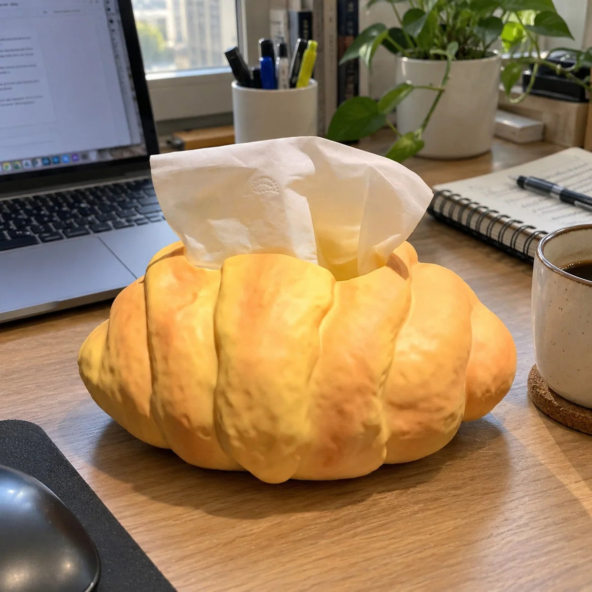 Tissue Box Cover Croissant Design Stable Base