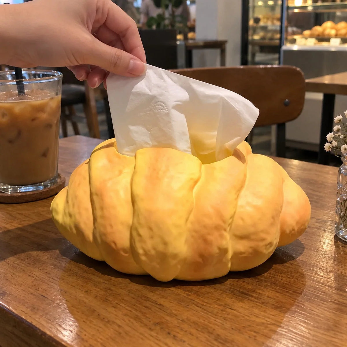 Tissue Box Cover Croissant Design Stable Base