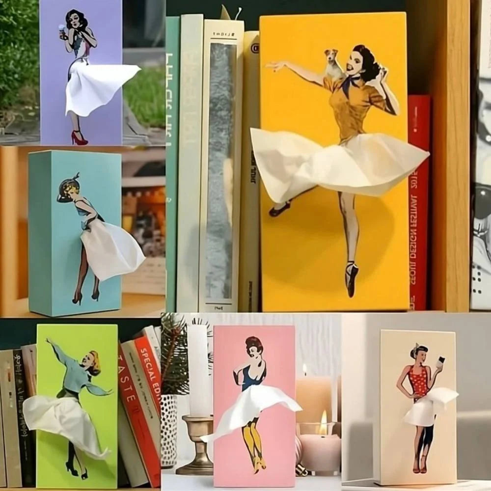 Tissue Box Cover Flying Skirt Design Fits Standard Boxes