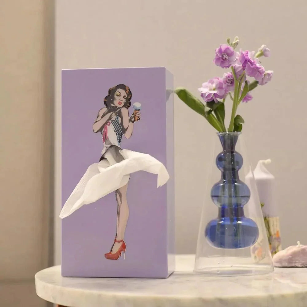 Tissue Box Flying Skirt Design Open Top Compact Display