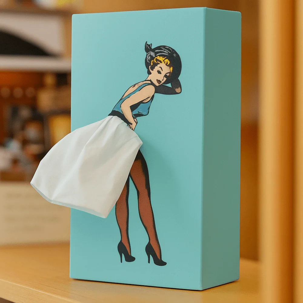 Tissue Box Flying Skirt Design Open Top Compact Display
