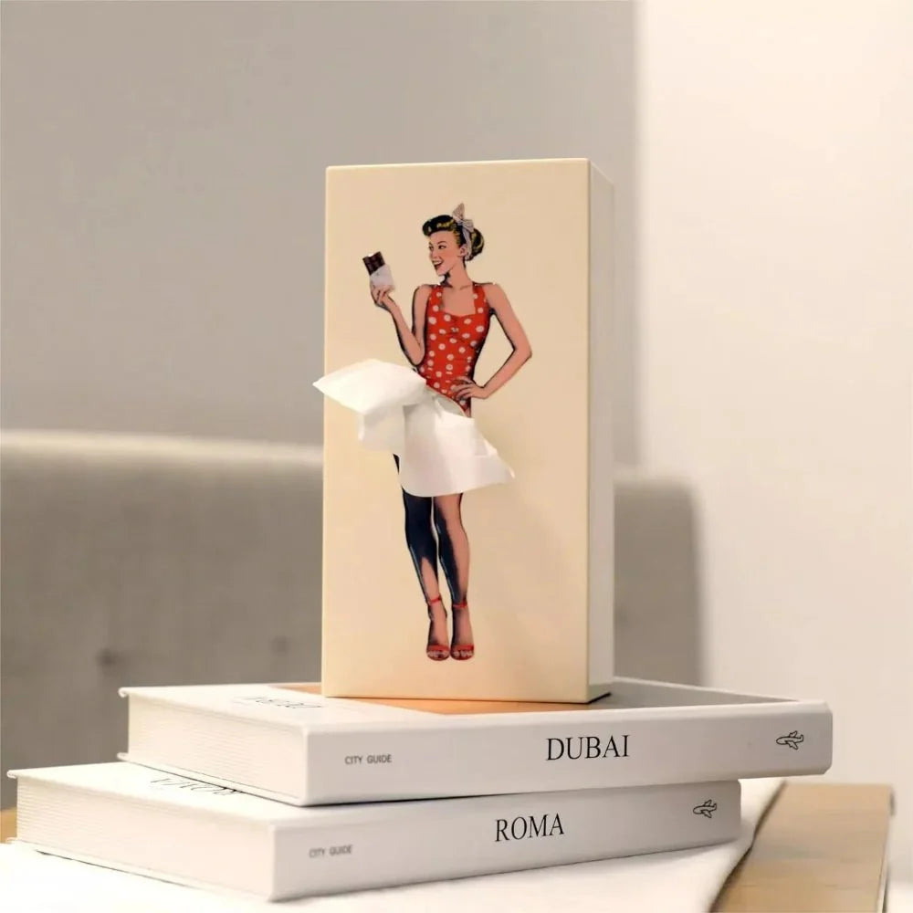 Tissue Box Flying Skirt Design Open Top Compact Display
