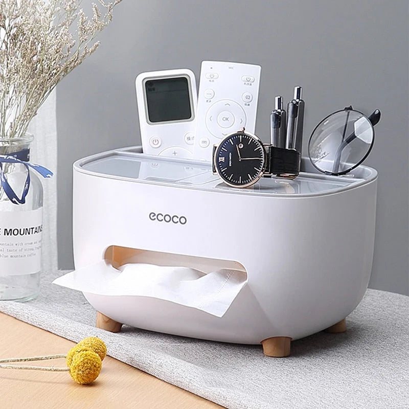 Tissue Dispenser With Phone Holder Dual-Function PP Design