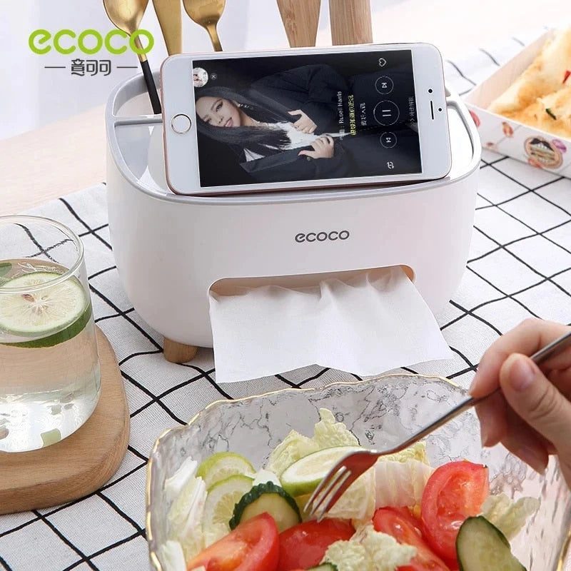 Tissue Dispenser With Phone Holder Dual-Function PP Design