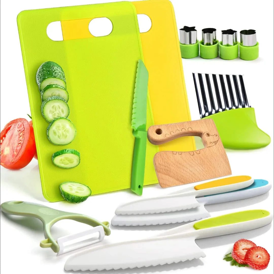 Toddler Knife & Utensil Set Blunt Serrated Chunky Grip