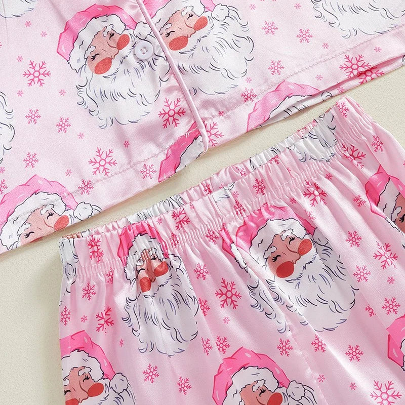 Toddler Pajama Set Fur-Trim Collar & Festive Prints