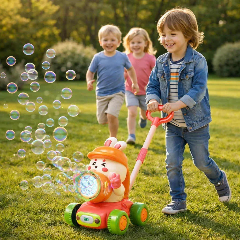 Toddler Push Walker Bubble-Dispensing Light-Up Toy