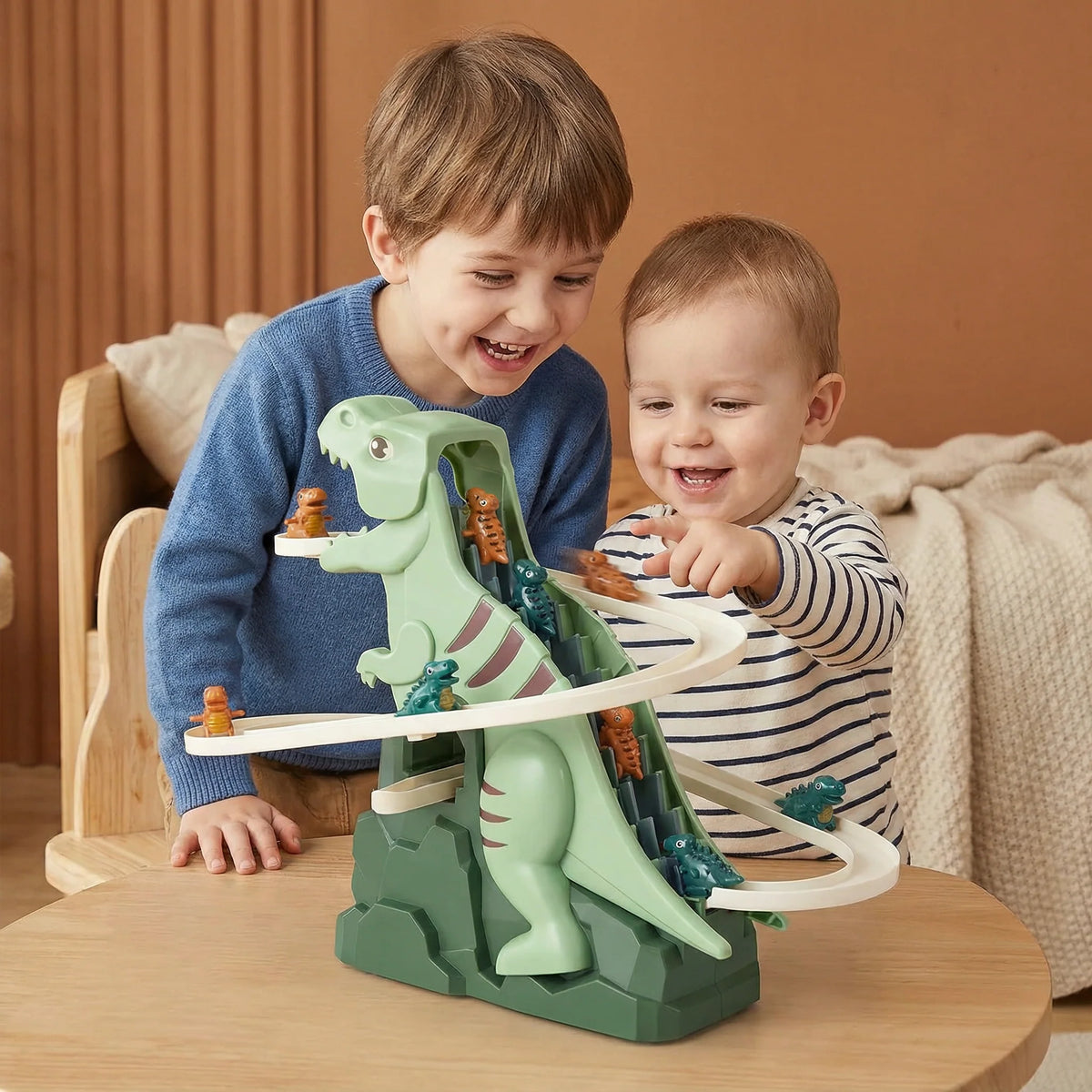 Toddler Slide Dinosaur Frame Stable Tool-Free Assembly