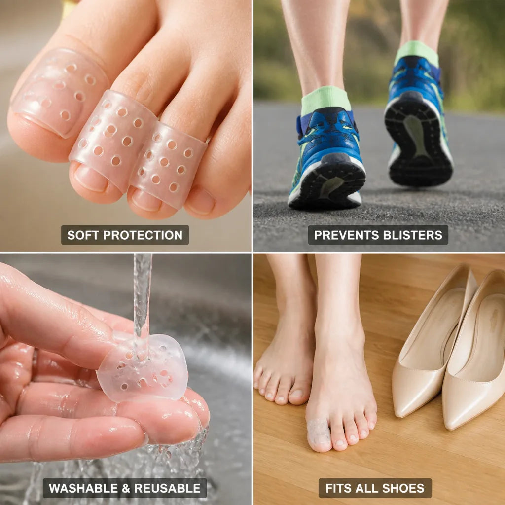 Toe Protector Sleeves Soft Silicone Reusable 20-Pack