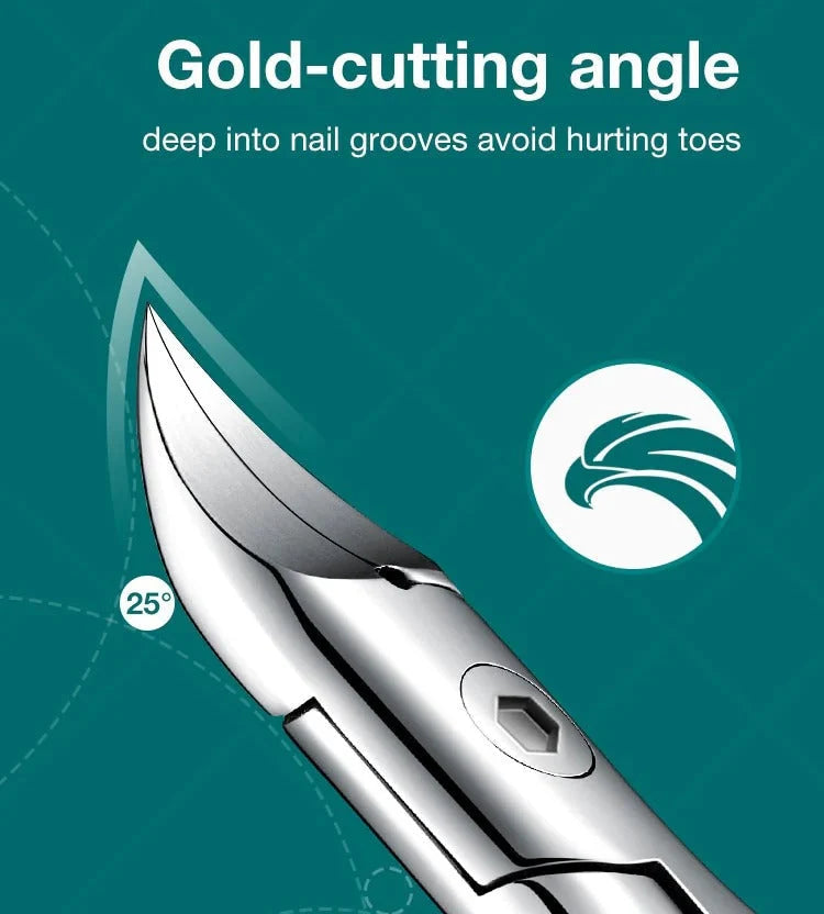Toenail Clipper Curved Edge Stainless Steel Nail Catcher