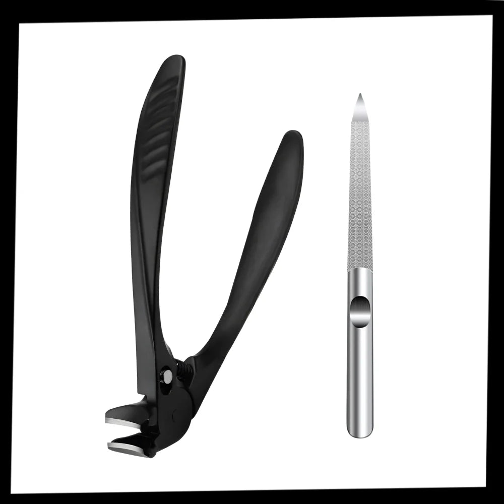 Toenail Clipper Set Extended Handle Stainless Steel Nail Catcher