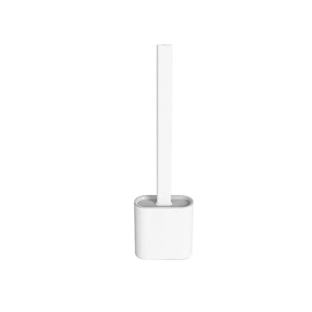 Toilet Brush Flexible Silicone Head Wall-Mounted Holder