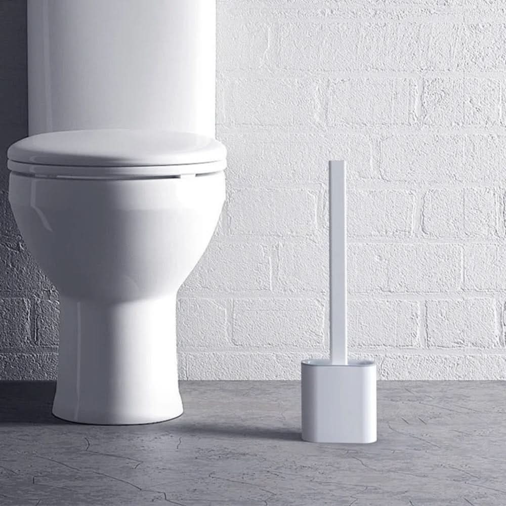 Toilet Brush Flexible Silicone Head Wall-Mounted Holder