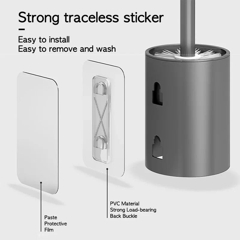 Toilet Brush and Holder Set Wall-Mounted No-Drill Aluminumաժողով