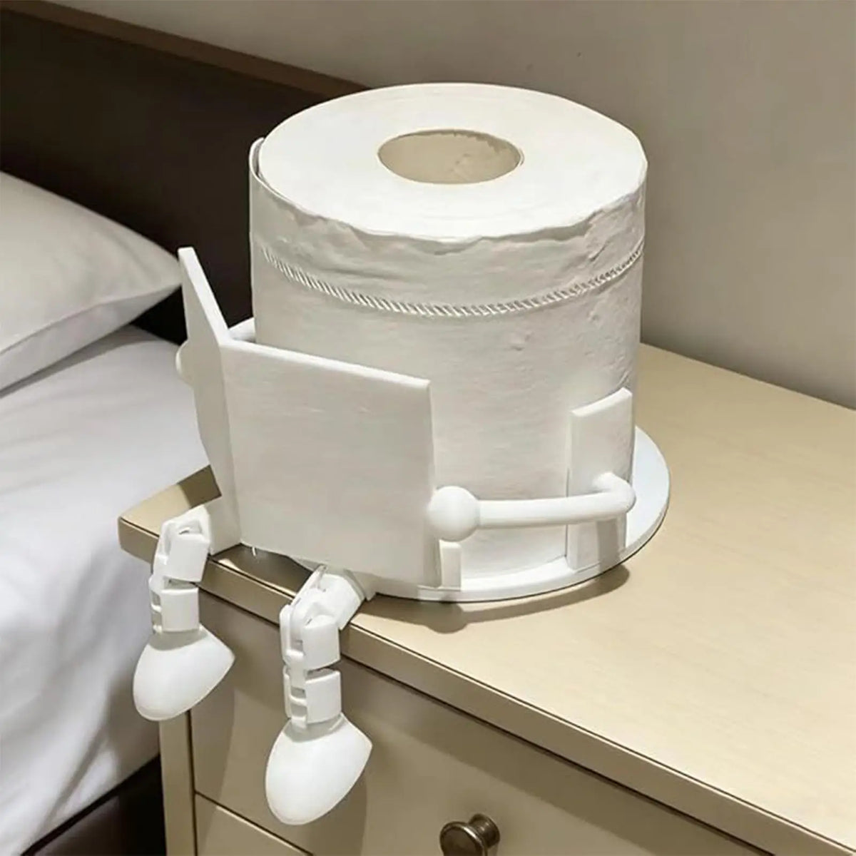 Toilet Paper Holder Seated Figure Compact ABS Design