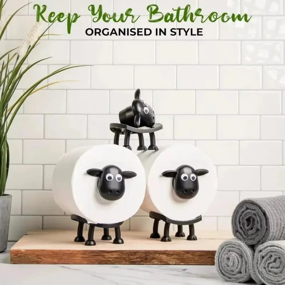 Toilet Paper Holder Sheep Design Resin Non-Slip Base