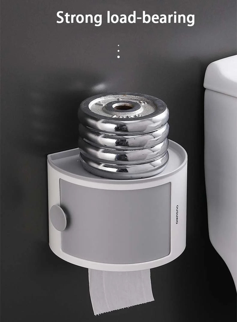 Toilet Paper Holder Shelf Waterproof Sliding Door