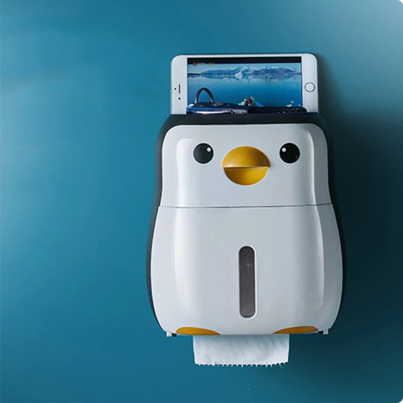 Toilet Paper Holder Wall-Mounted With Storage Drawer