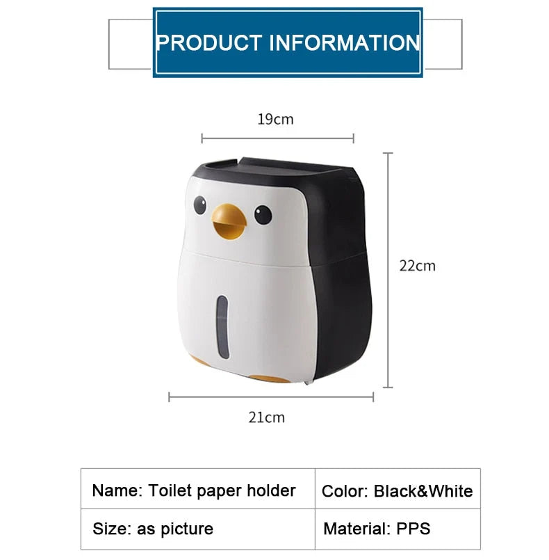 Toilet Paper Holder Wall-Mounted With Storage Drawer