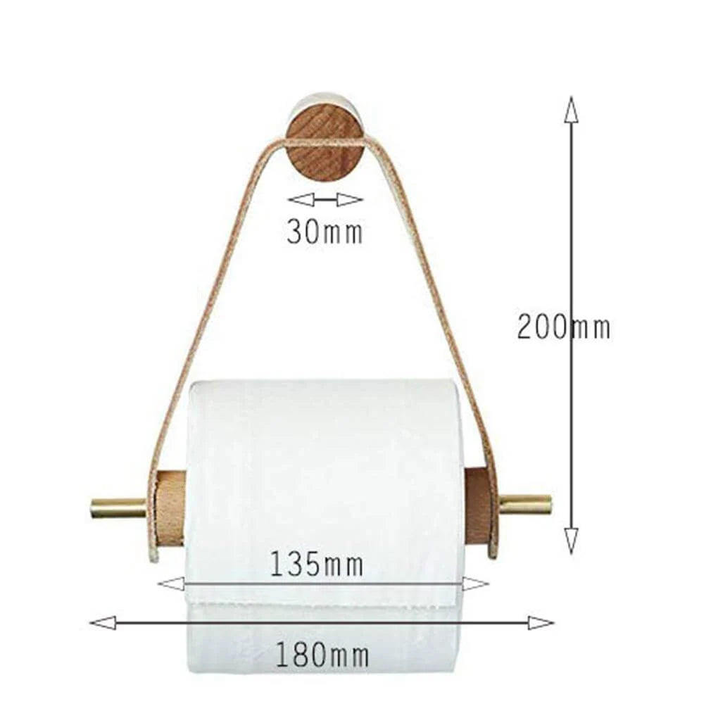 Toilet Paper Holder Wooden Wall-Mounted Space-Saving