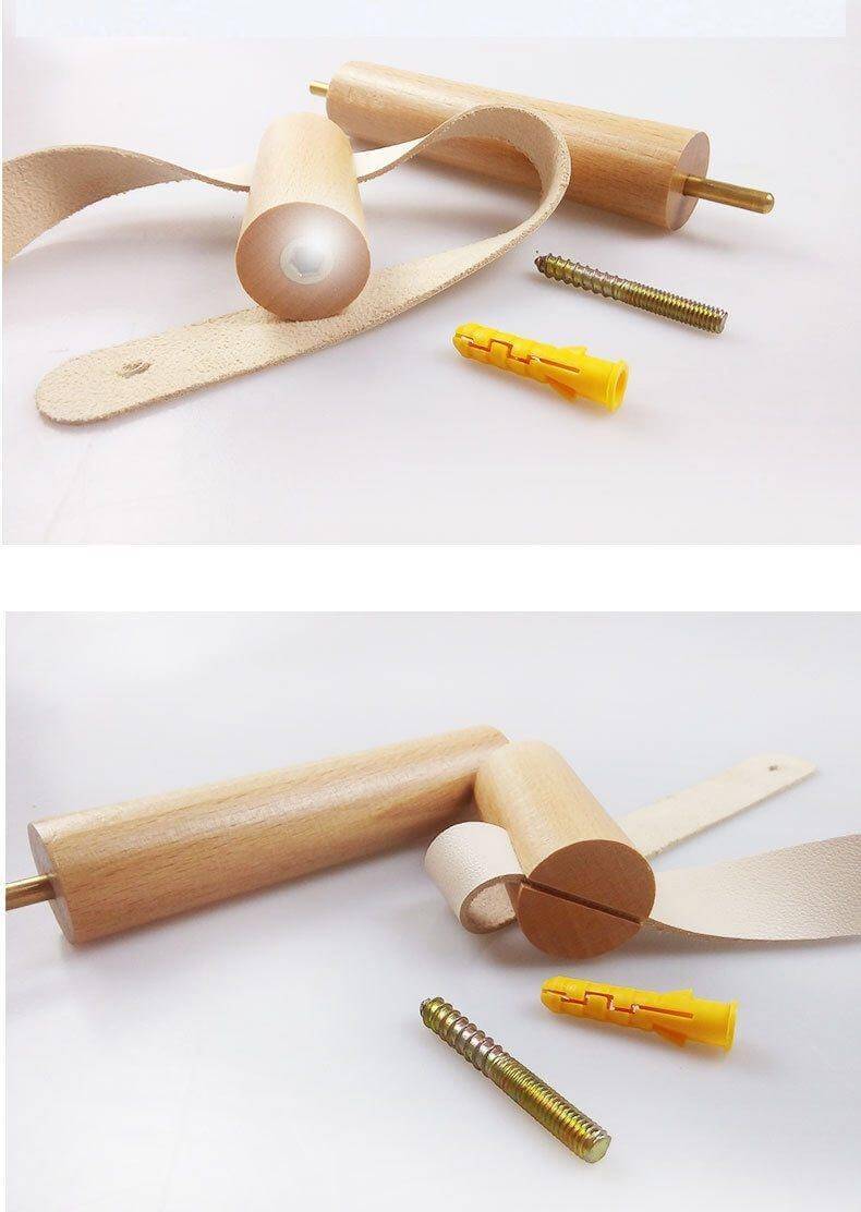 Toilet Paper Holder Wooden Wall-Mounted Space-Saving