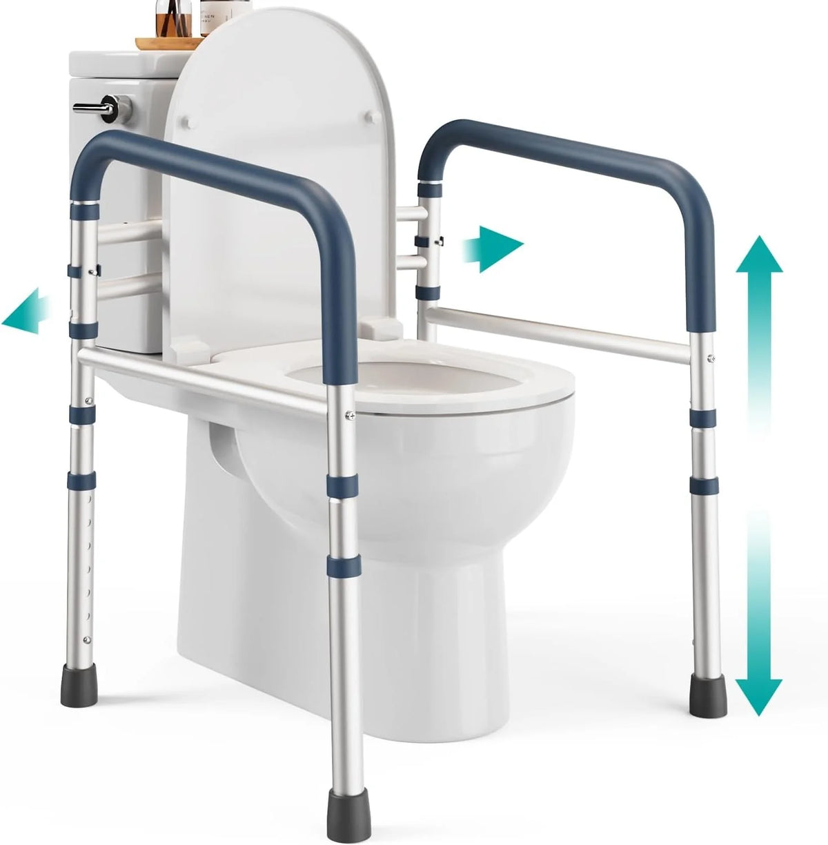 Toilet Safety Frame Adjustable Foldable 350 Pound Capacity