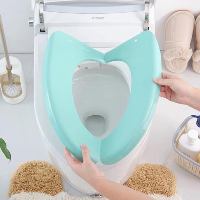 Toilet Seat Cover Portable Waterproof Round & Elongated Fit