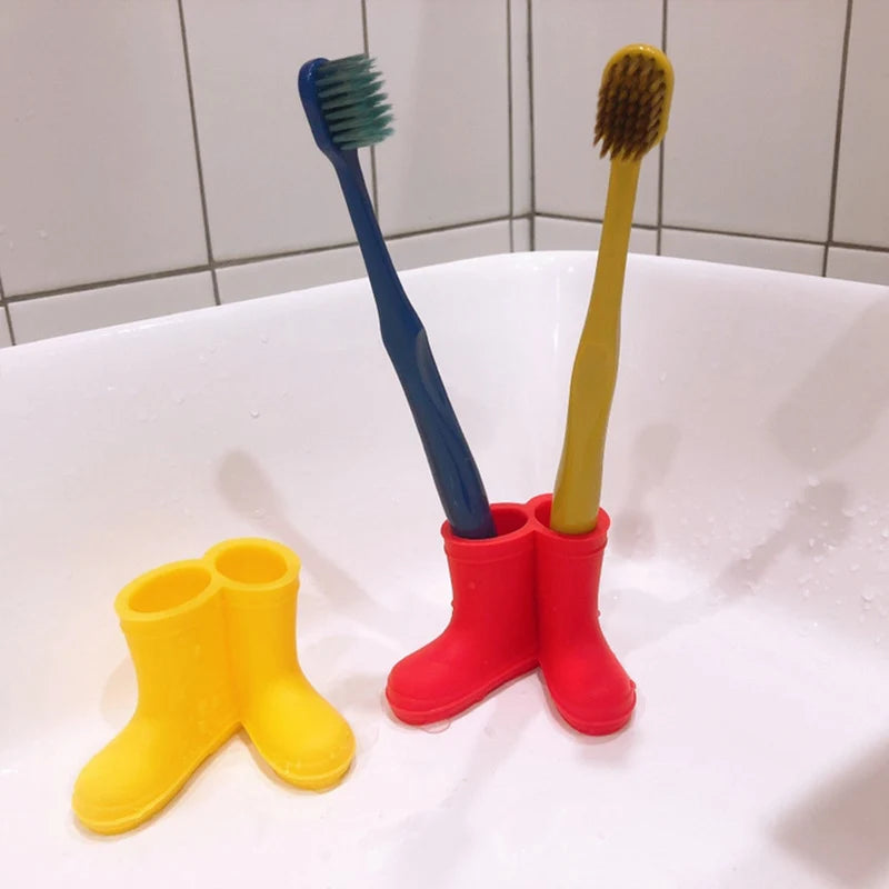 Toothbrush Holder Silicone Suction Cup Rain Boot Design