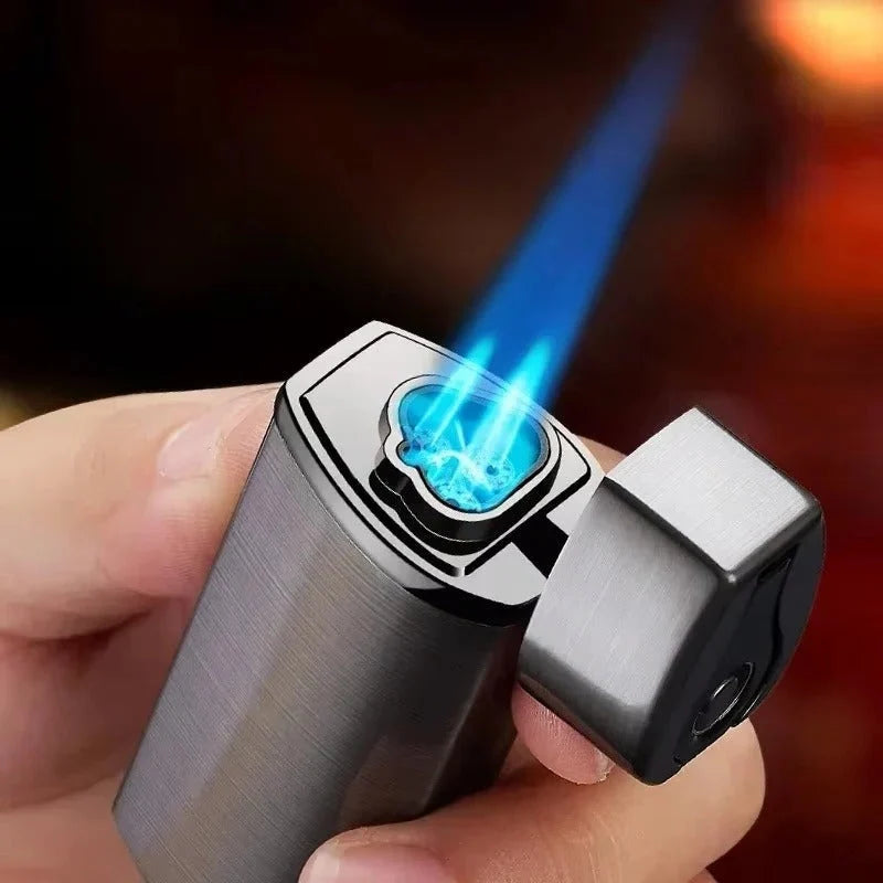 Torch Lighter Triple-Jet Touch-Activated USB Rechargeable